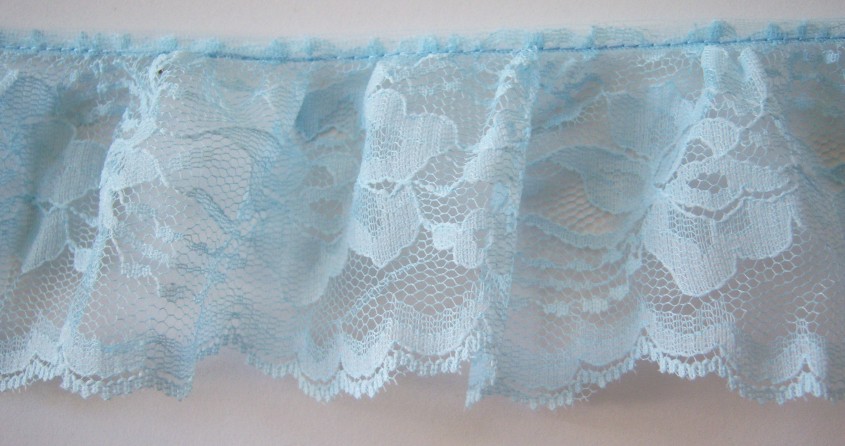 Light Blue 3" Ruffled Lace