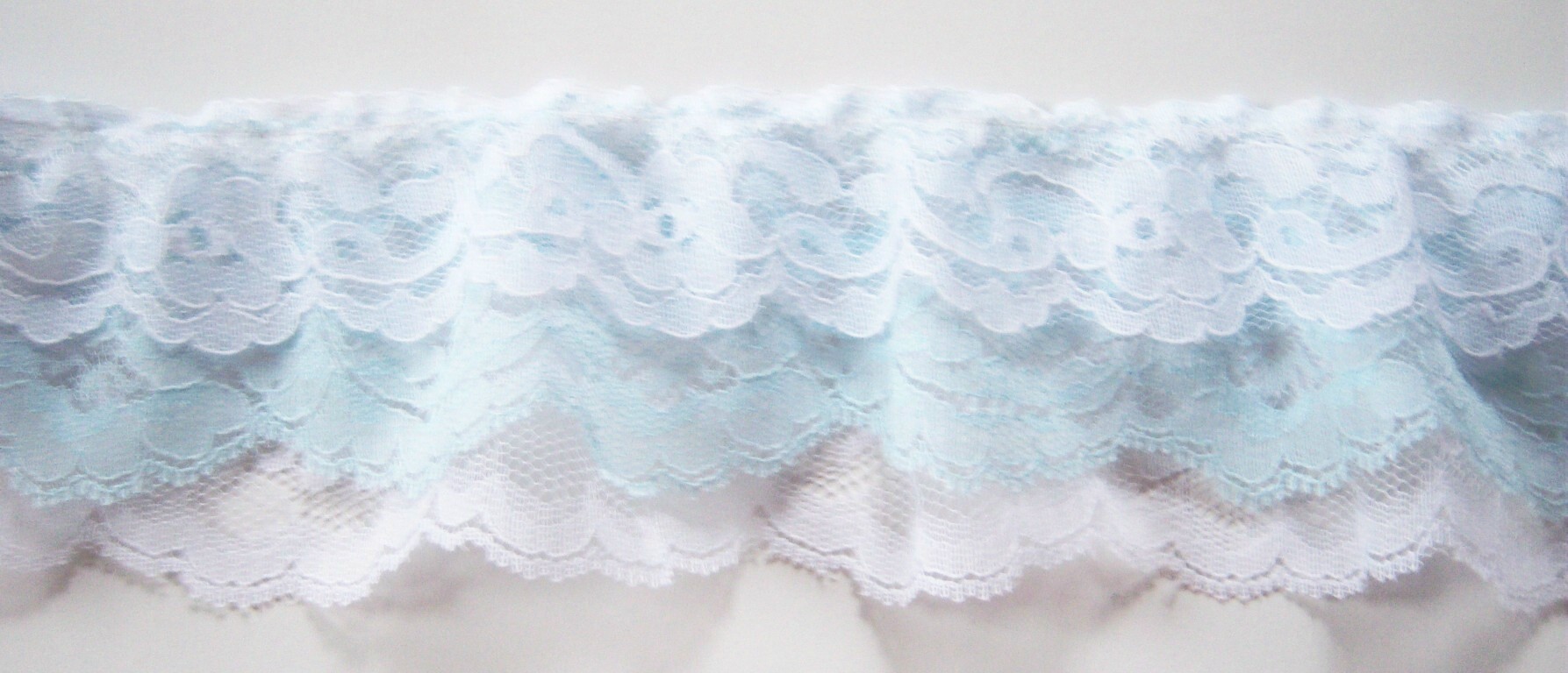 White/Lt Blue/White Triple Lace