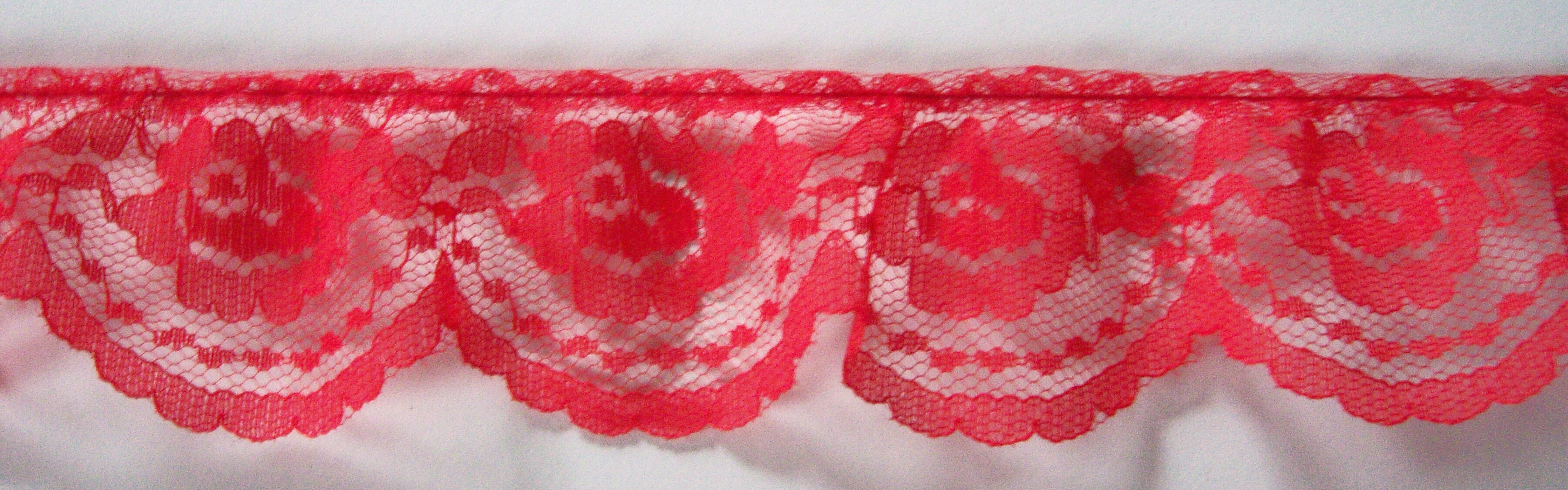 Scarlet Red 2" Ruffled Lace