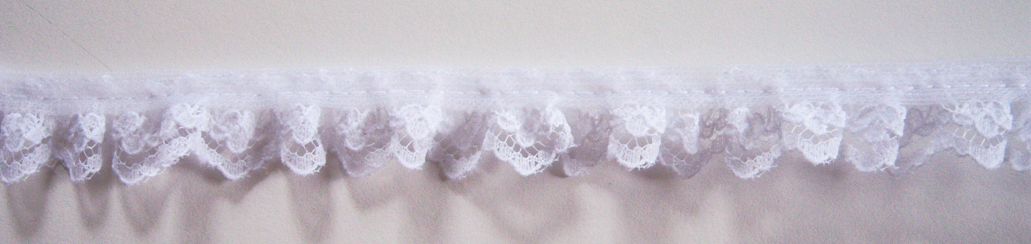 White 3/4" Gathered Lace