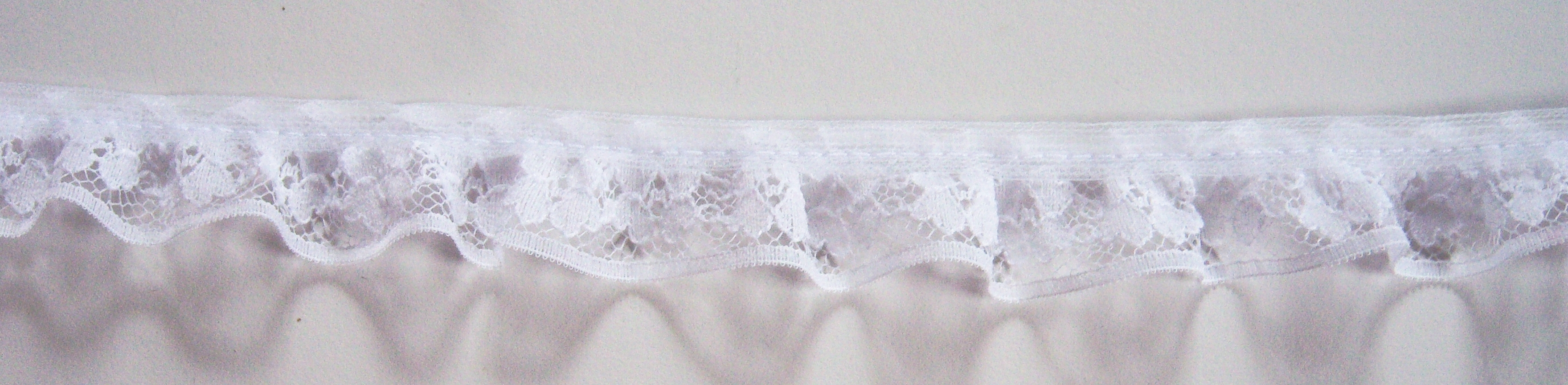 White 3/4" Ruffled Lace