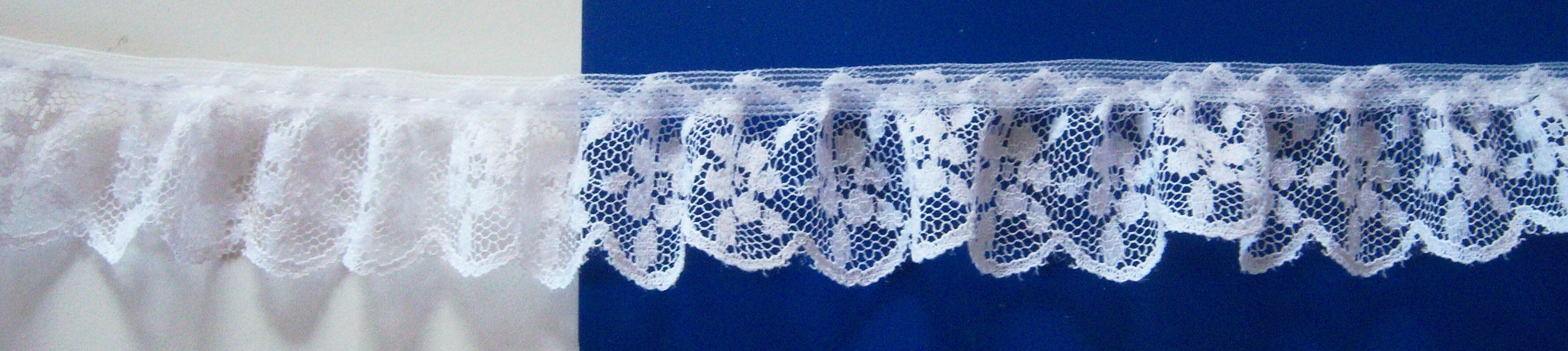 White 1" Ruffled Lace