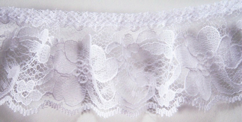 White 1 7/8" Ruffled Lace