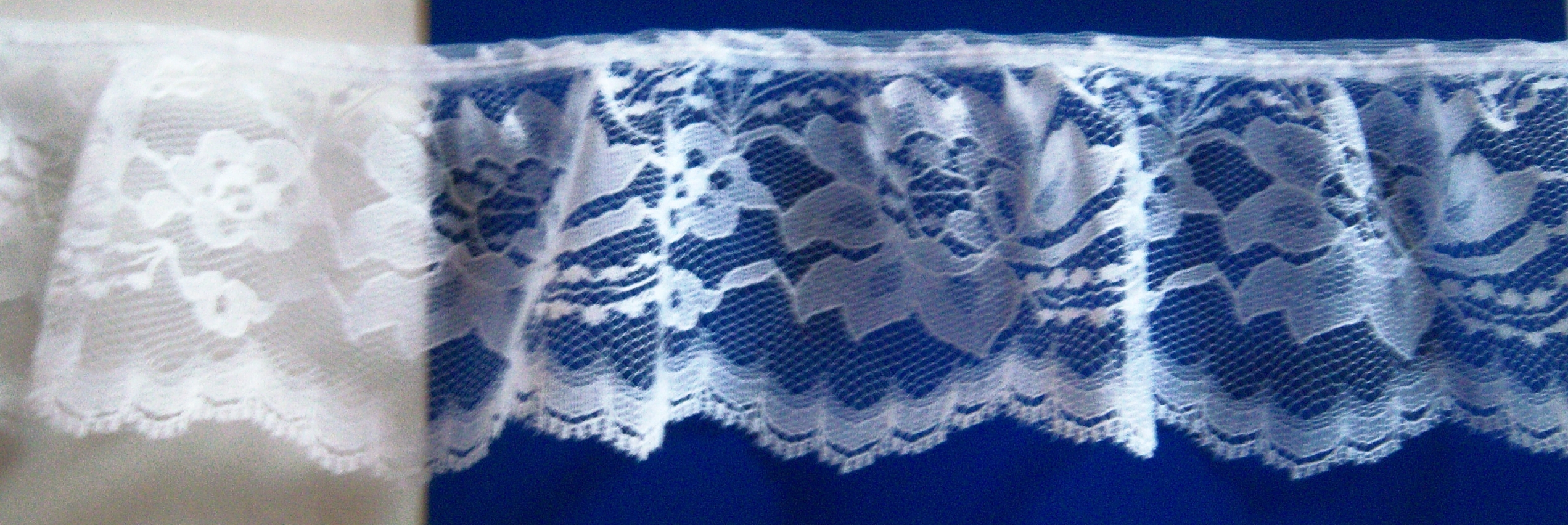 White 3" Gathered Lace