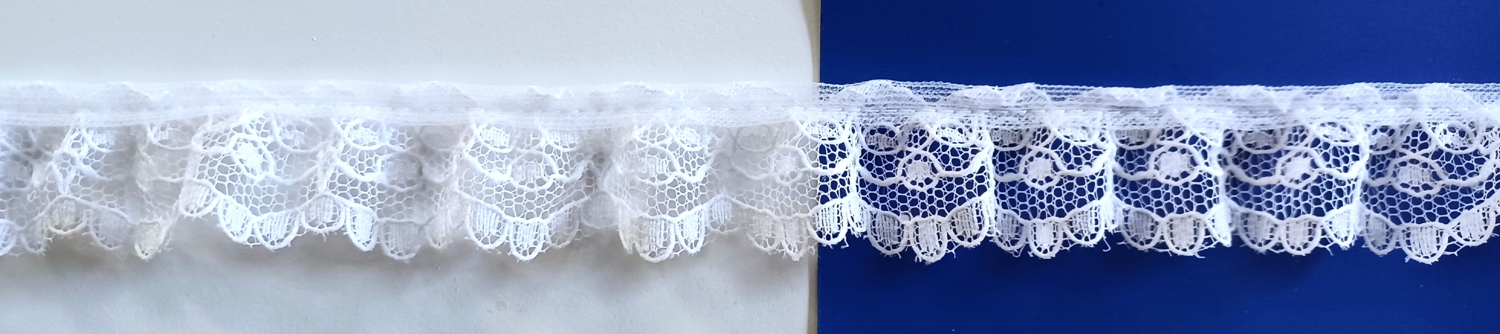 White 1" Ruffled Lace