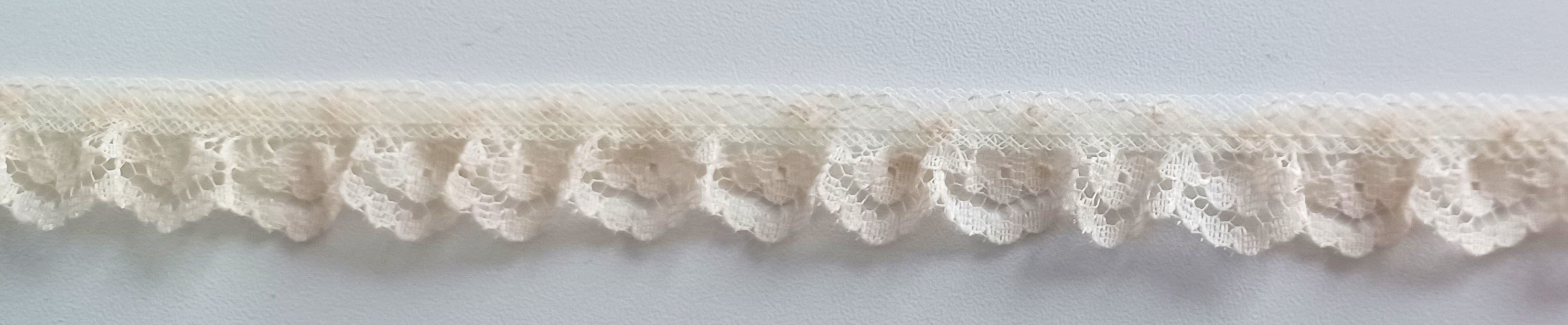 Natural 3/4" Gathered Lace