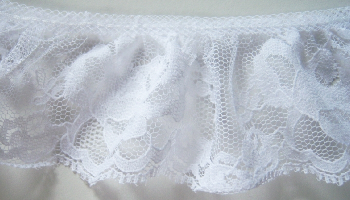 White 2 3/8" Gathered Lace