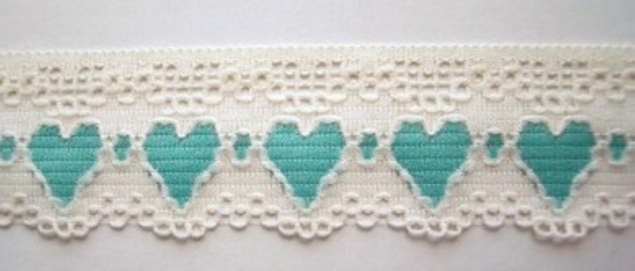 Ivory/Jade Hearts Lace