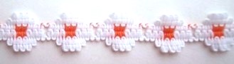 White/Orange Flower Lace