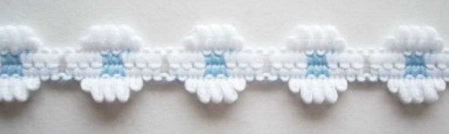 White/Blue Flower Lace