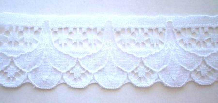 White 1 1/8 Inch Nylon Lace