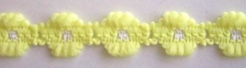 Lemon/White 1/2" Flower Lace