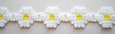 White/Lemon Flower Lace