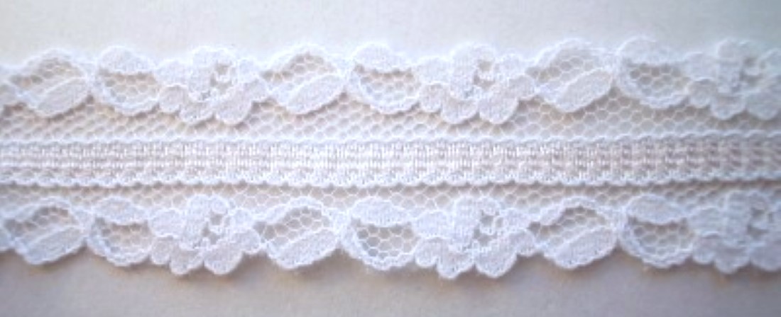 White 1 1/8 Inch Nylon Lace