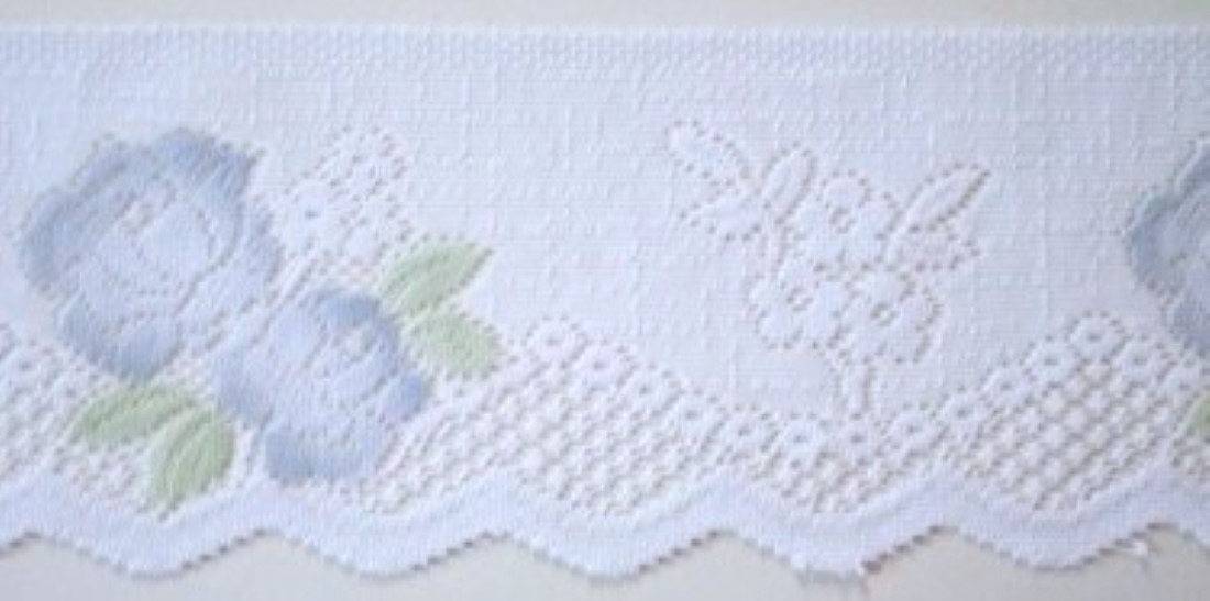 White/Blue 6 Inch Lace