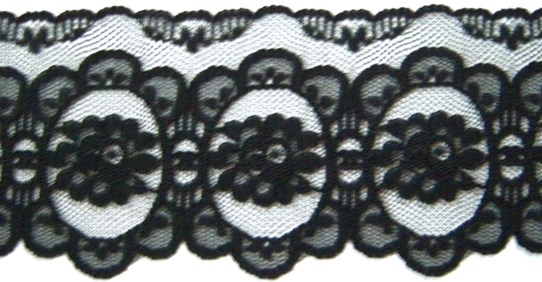 Black Cameo 3 3/8" Nylon Lace