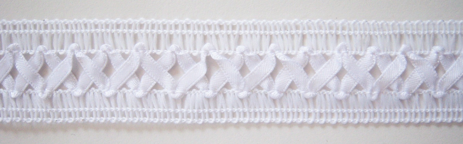 White Satin Entredeux 1" Lace