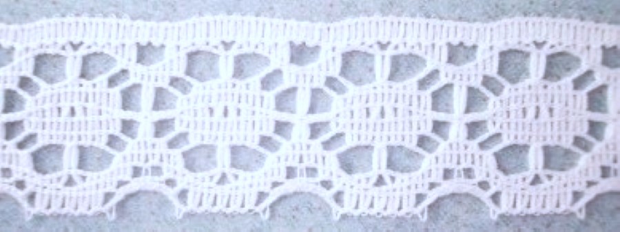 White 1 1/4 Inch Cluny Lace