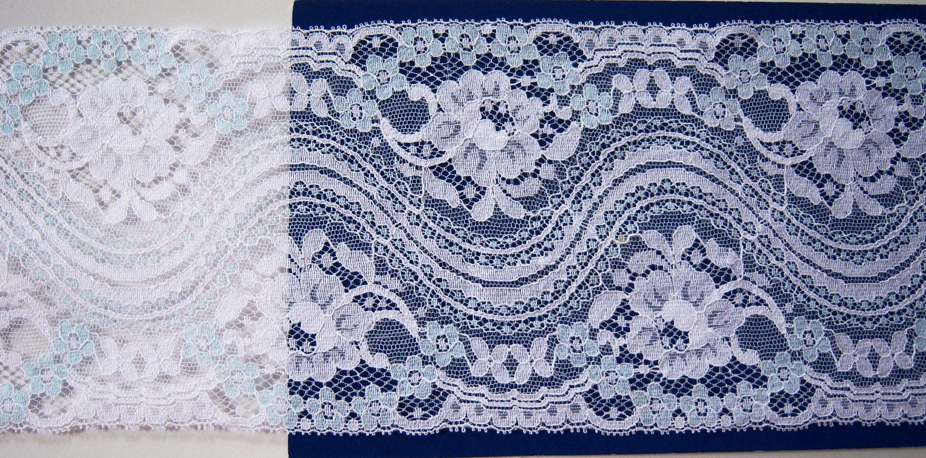 White/Blue 5 3/8 Inch Lace