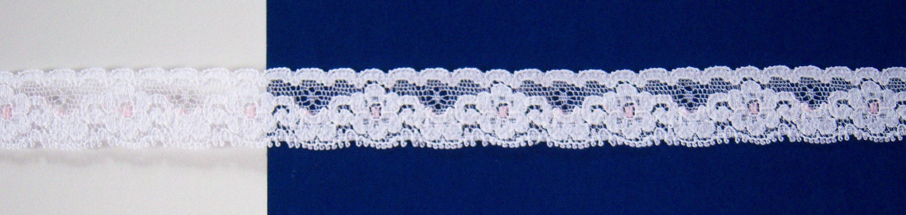 White/Pink 7/8" Nylon Lace