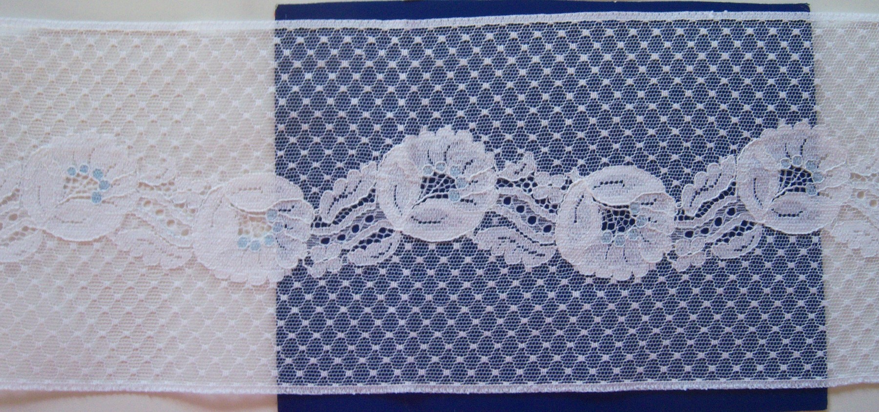 White/Blue 5 1/4" Lace