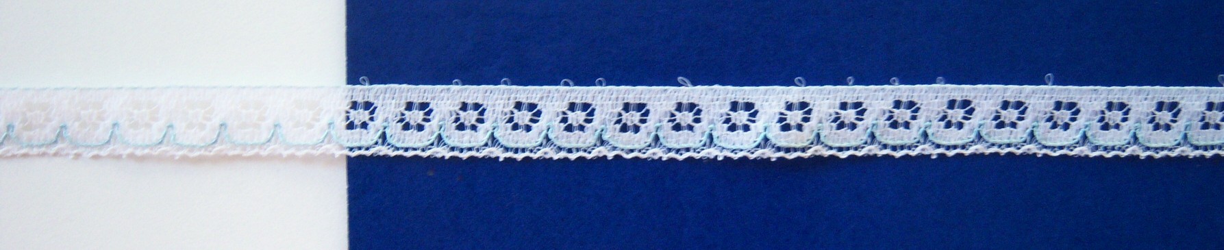 White/Blue 7/16" Nylon Lace