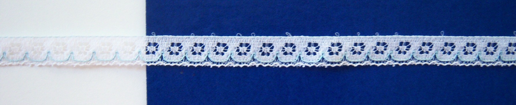 White/Blue 7/16" Nylon Lace