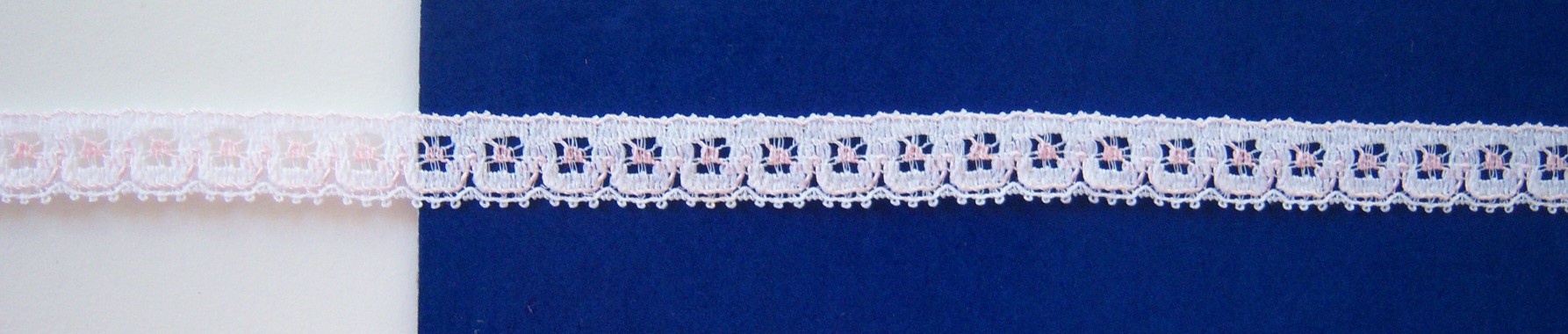 White/Pink 7/16" Nylon Lace