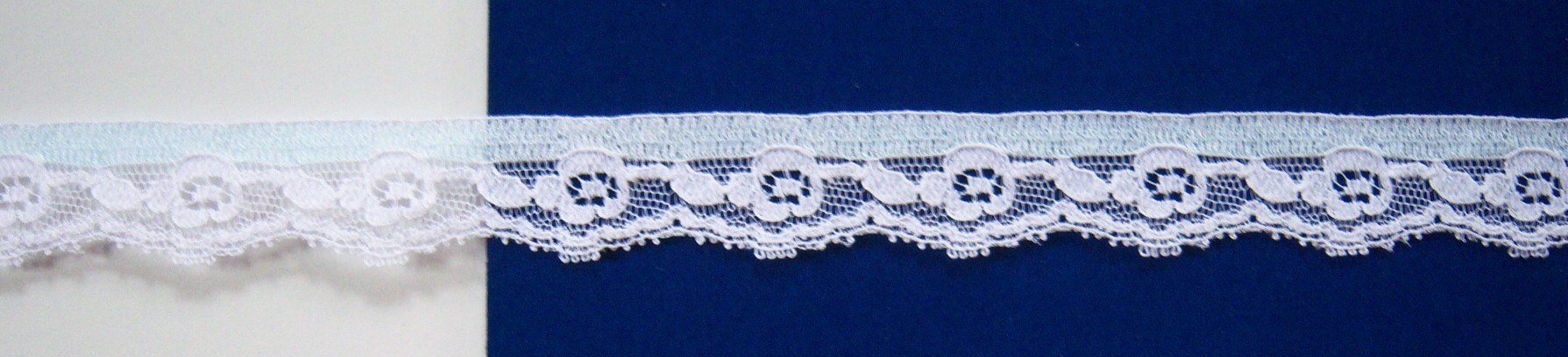 White/Breezy Blue 13/16" Lace