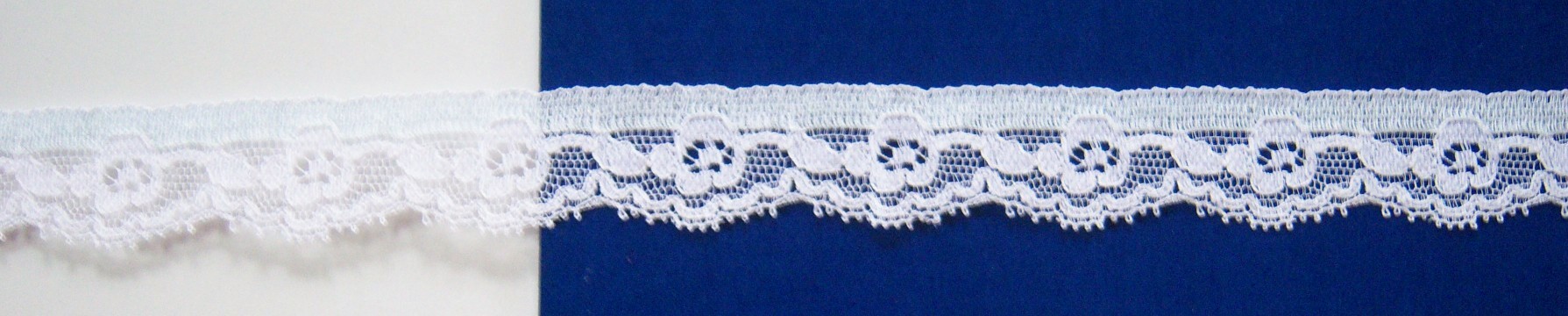 White/Blue Mist 13/16" Nylon Lace