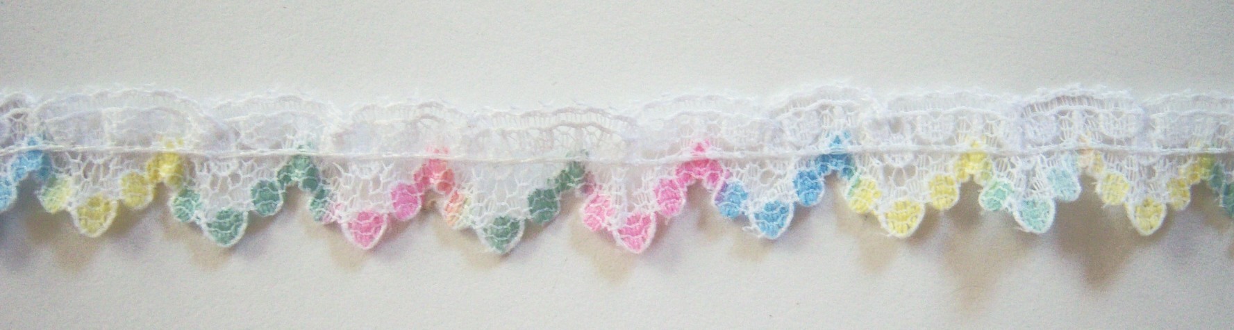 White Multi 9/16" Ruffled Lace