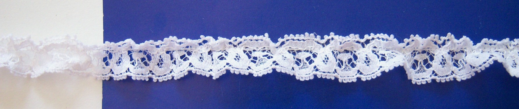 White 9/16" Gathered Lace