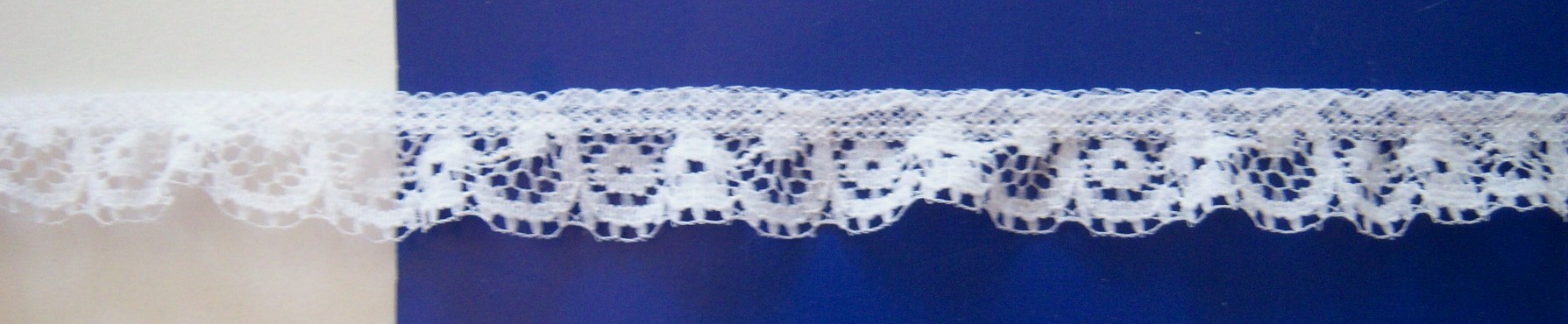 White 7/8" Gathered Lace