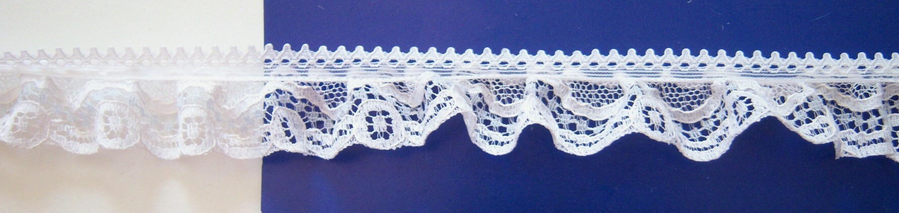 White 1" Ruffled Lace