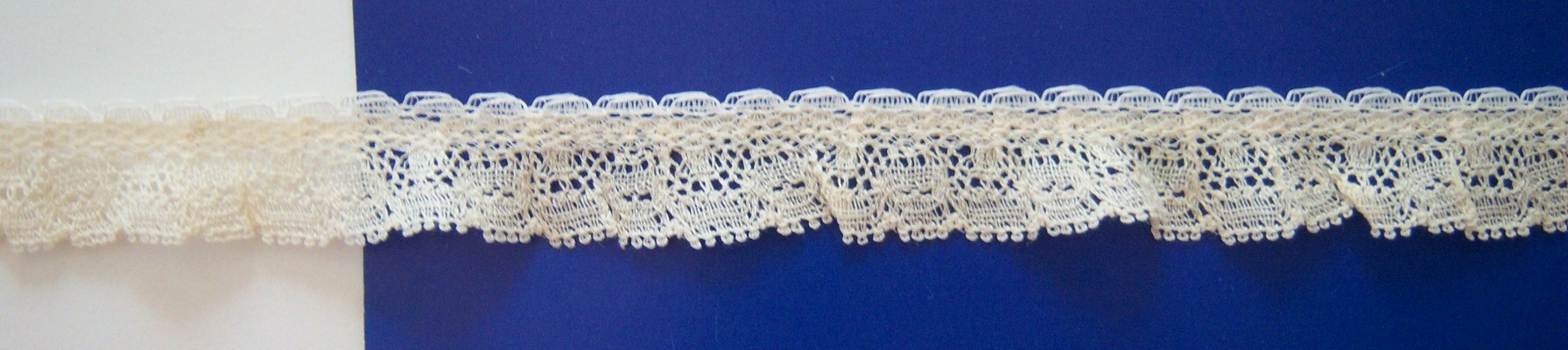 White 3/4" Gathered Lace