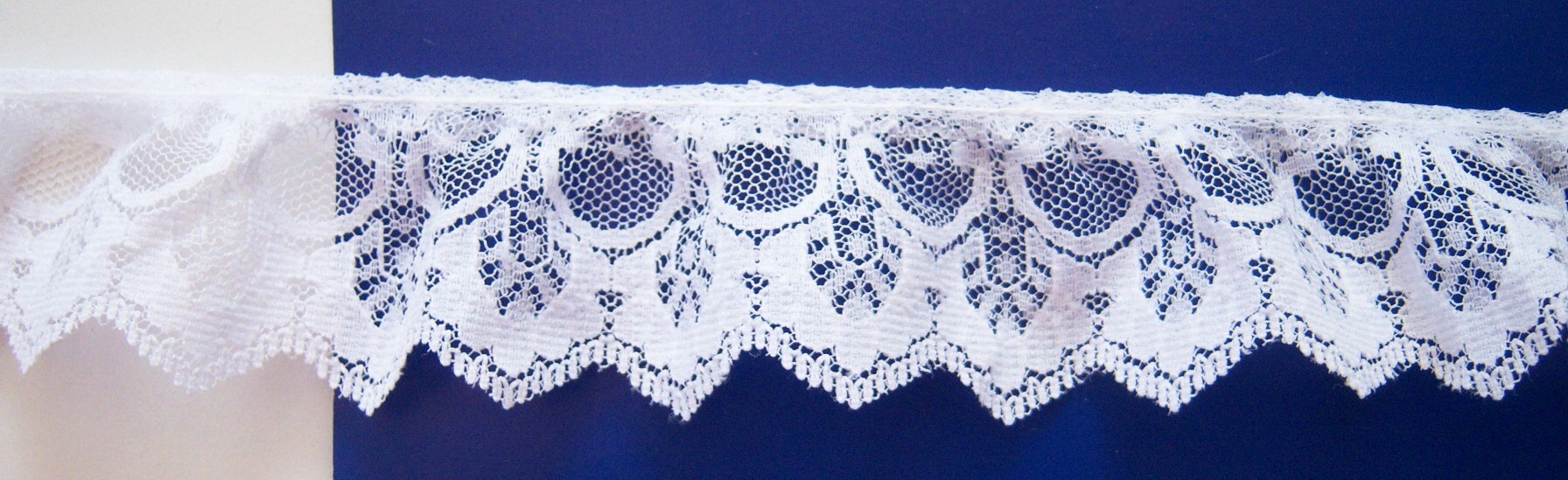 White 1 7/8" Ruffled Lace