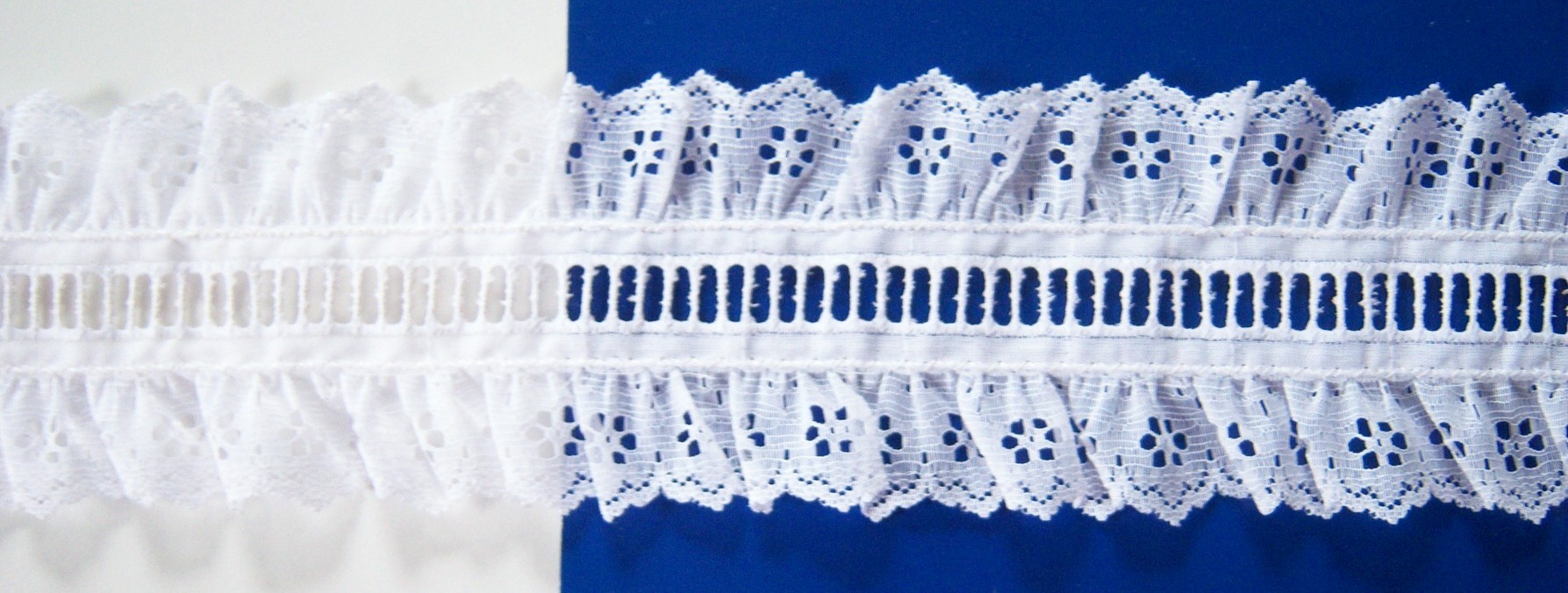 White 3" Gathered Lace