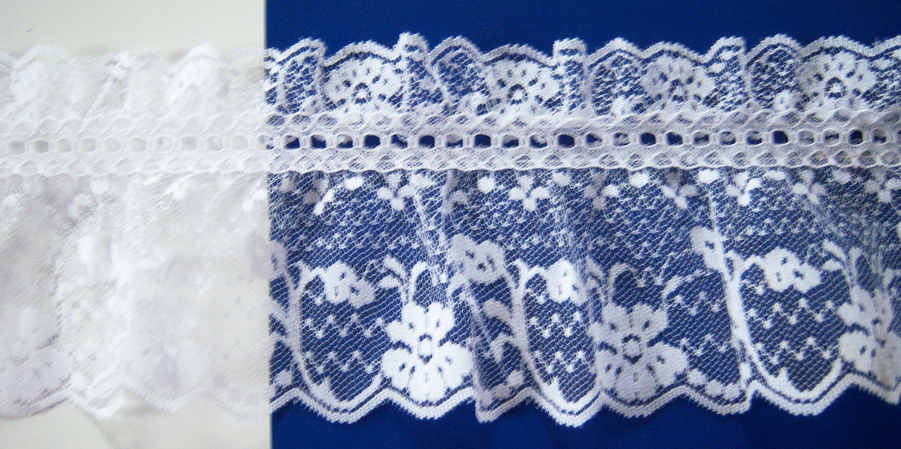 White 4 1/4" Gathered Lace