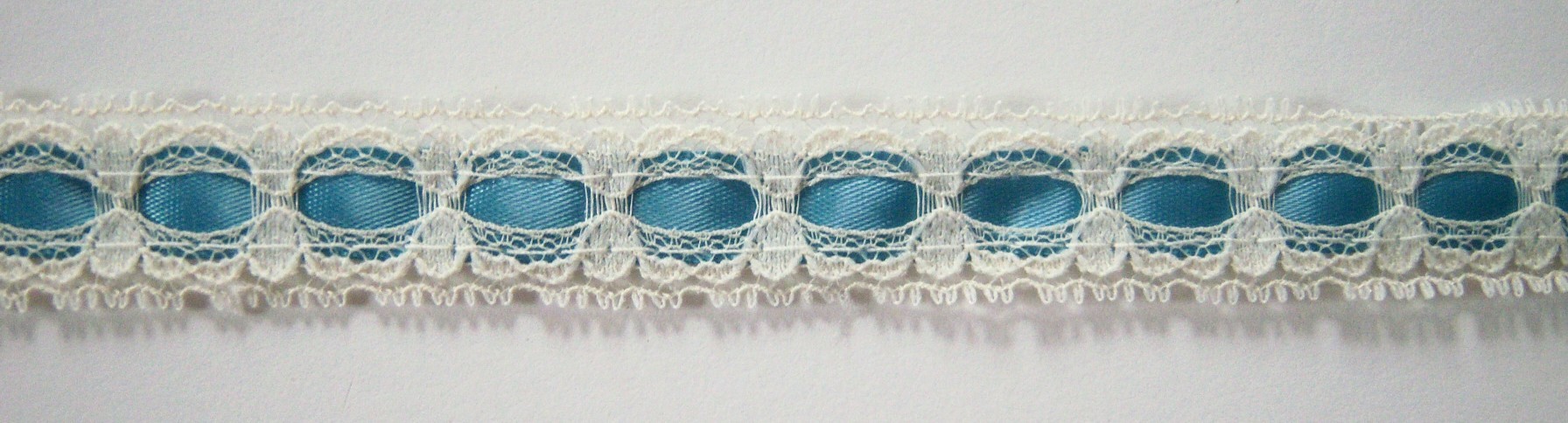 Candlelight 3/4" Lace/Blue Satin Ribbon