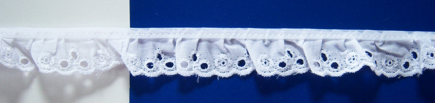 White 7/8" Gathered Eyelet