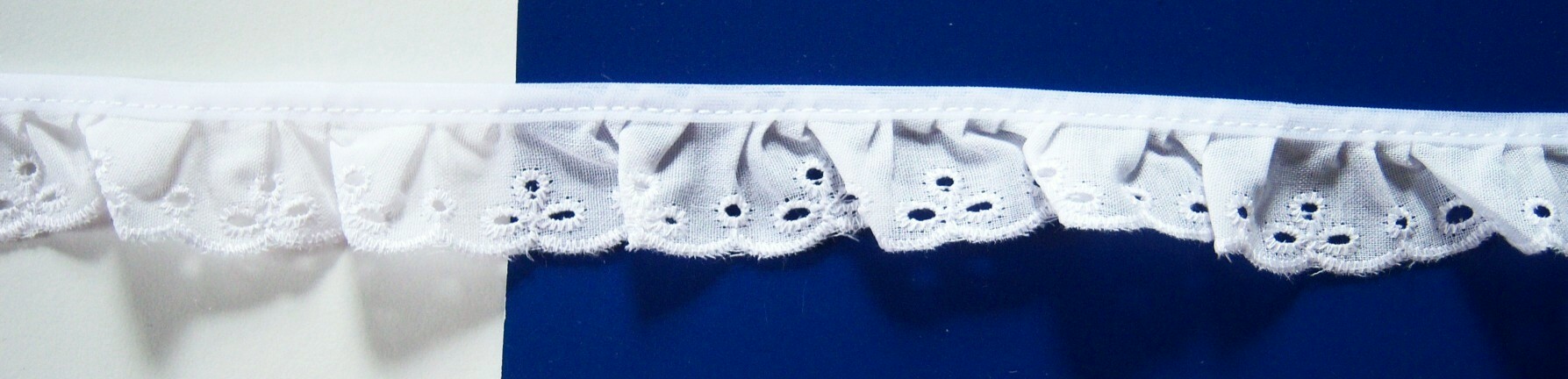 White 1" Gathered Eyelet