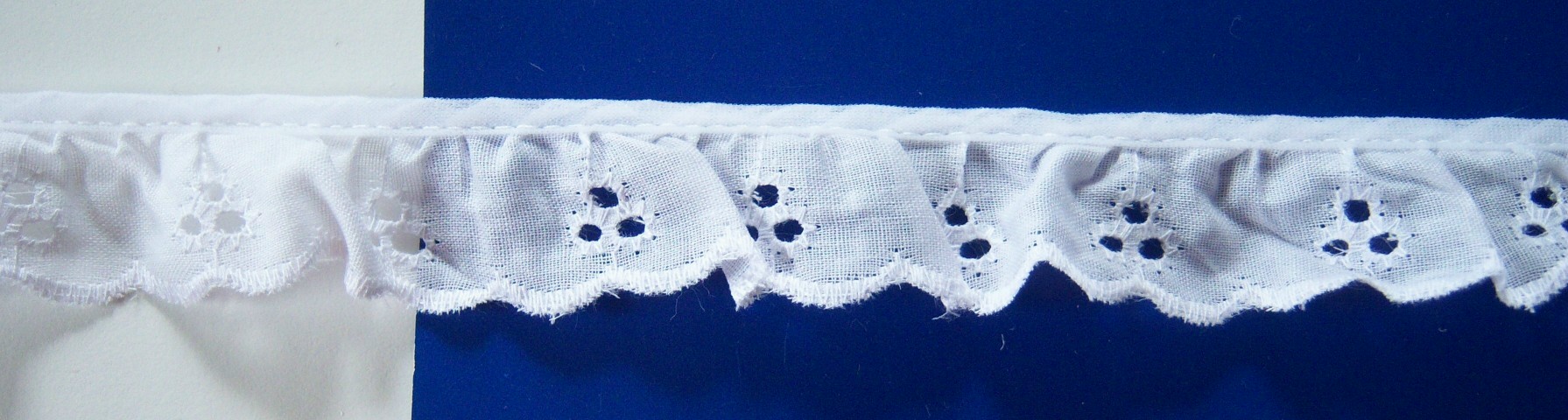 White 1" Gathered Eyelet