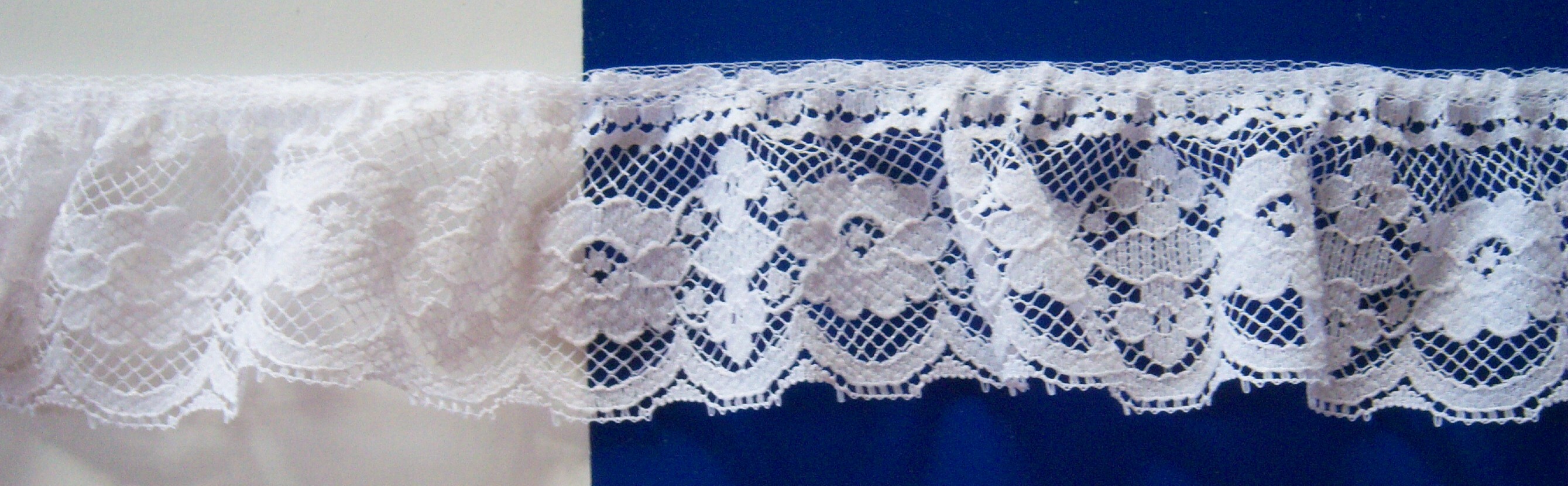 White 2 1/4" Gathered Lace