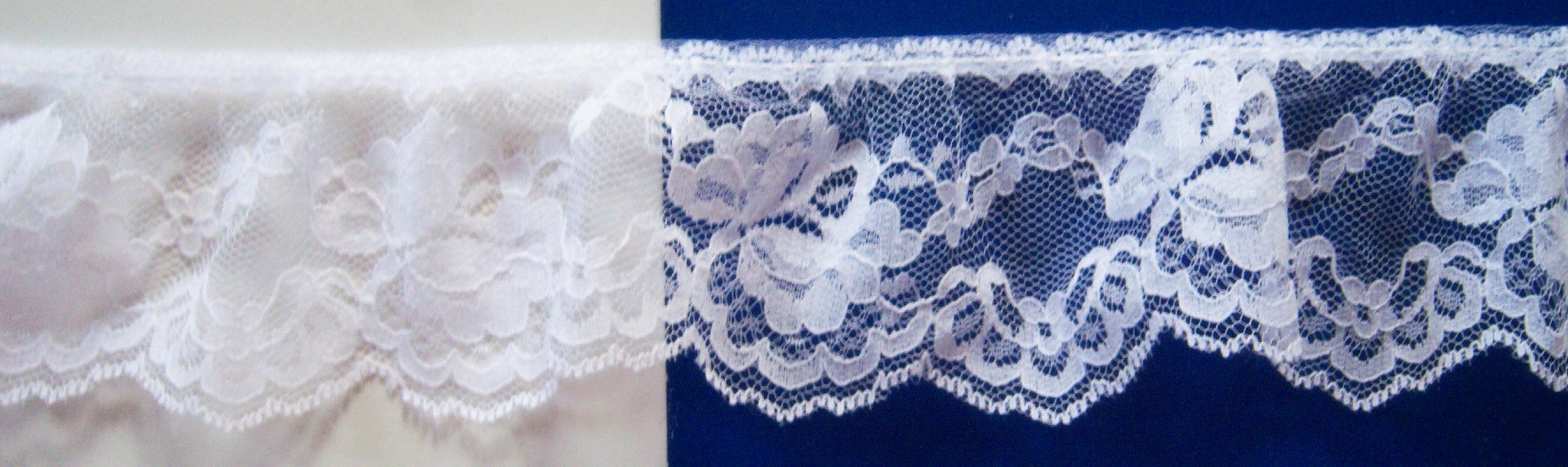 White 2 1/4" Gathered Lace