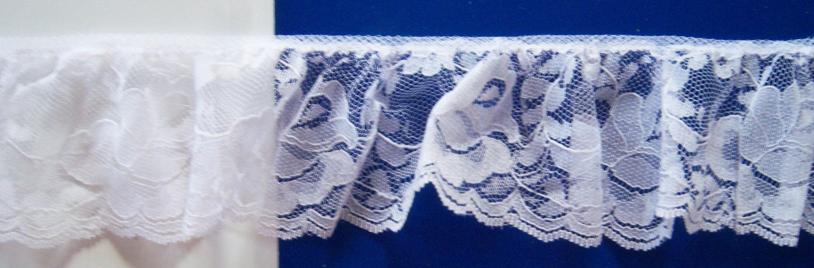 White 2 1/2" Gathered Lace