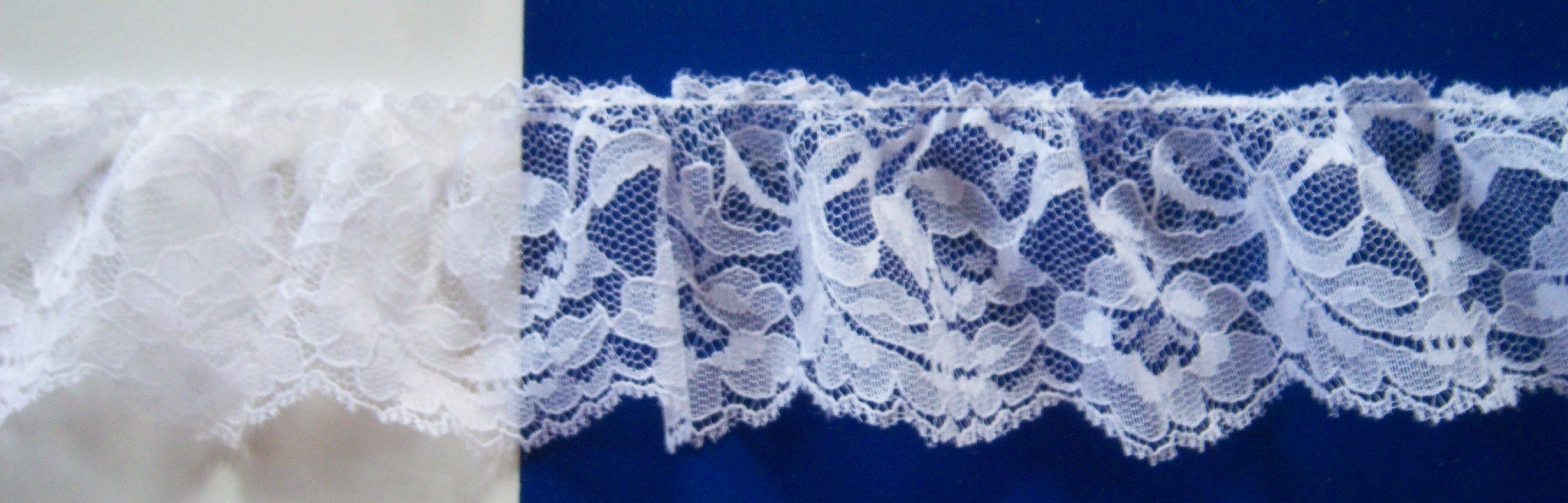 White 2 1/2" Gathered Lace