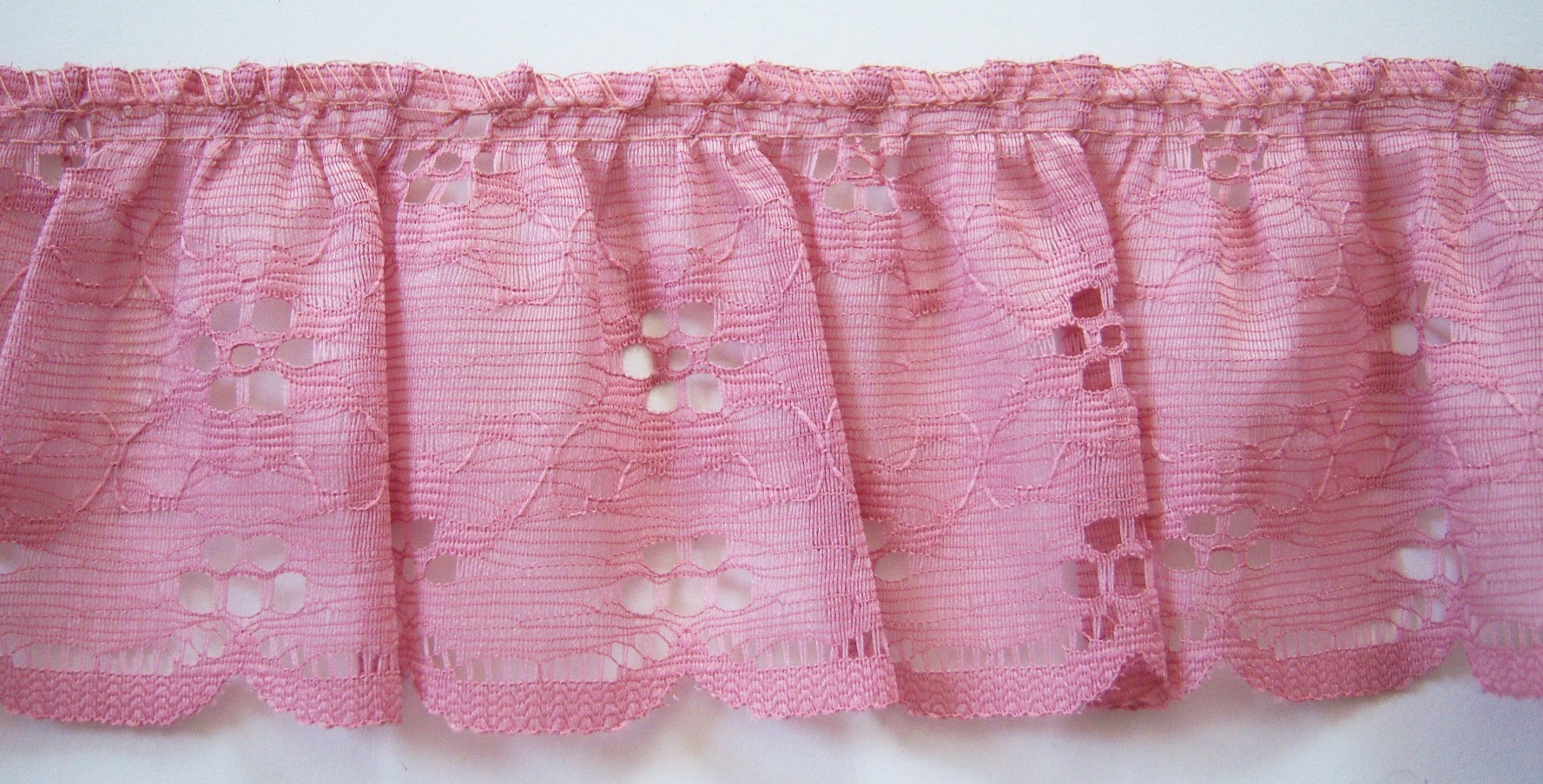 Dusty Rose 2 7/8" Ruffled Lace