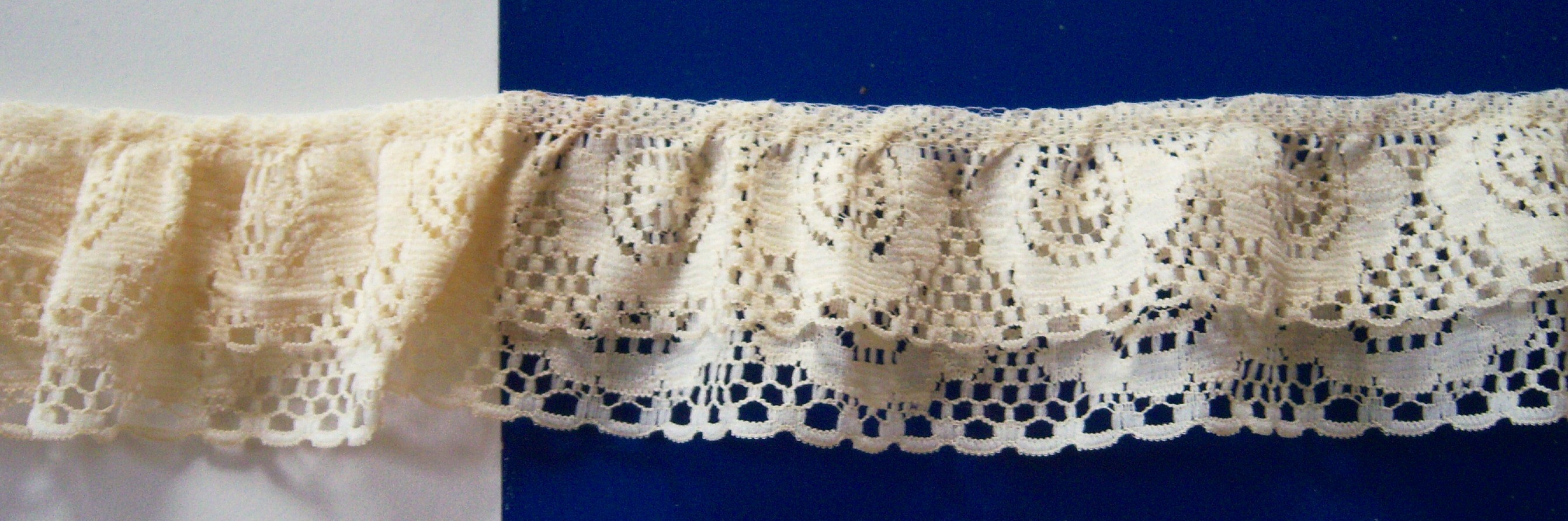 Double Ivory 2" Gathered Lace