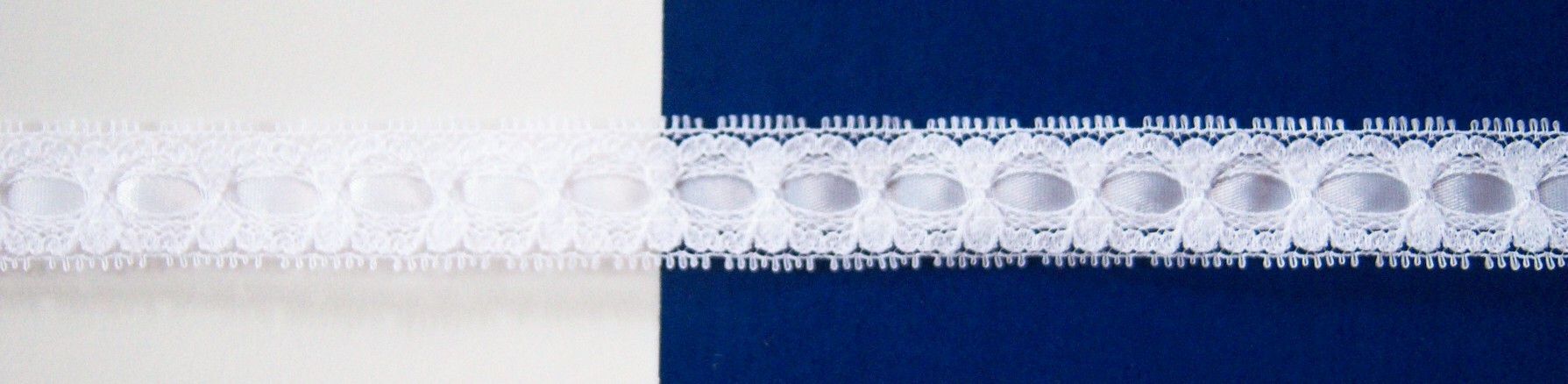 White 3/4" Lace/Satin Ribbon