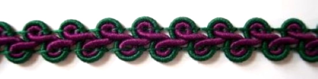 Grape/Green 7/16" Braid